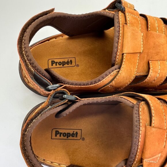 Propet Joseph Brown Fisherman Sandals Mens Size 15M Leather Comfort Hook Loop - Picture 10 of 15